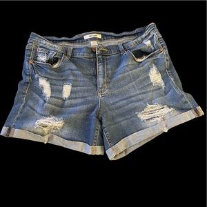 Refuge Distressed Denim Shorts